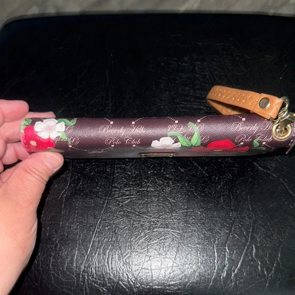 Beverly Hills Polo Club Brown Floral Wallet with Wristlet NWOT - Picture 3 of 11